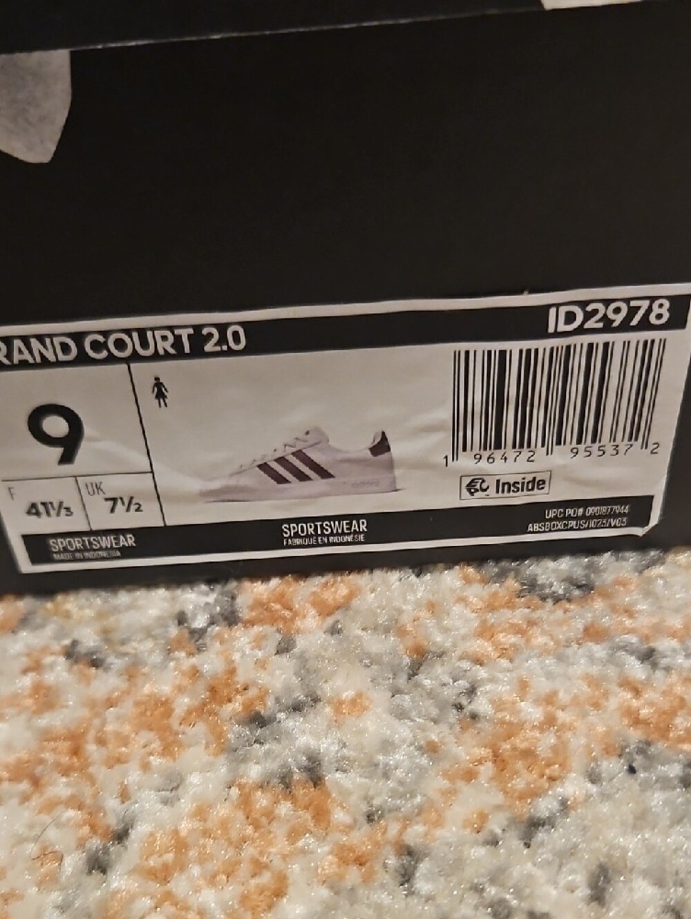 Adidas Women’s White Sneakers with Brown Stripes - Picture 6 of 7